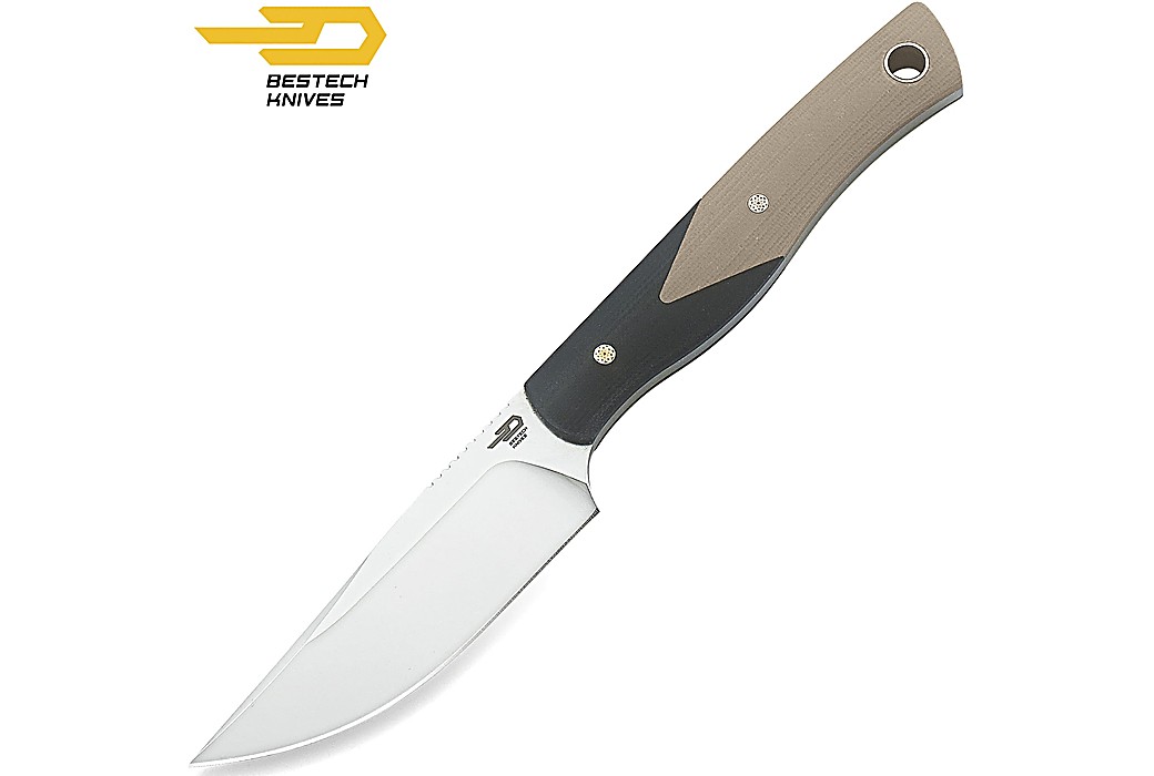 Bestech Couteau Blacksmith Noire et Beige G10 D2