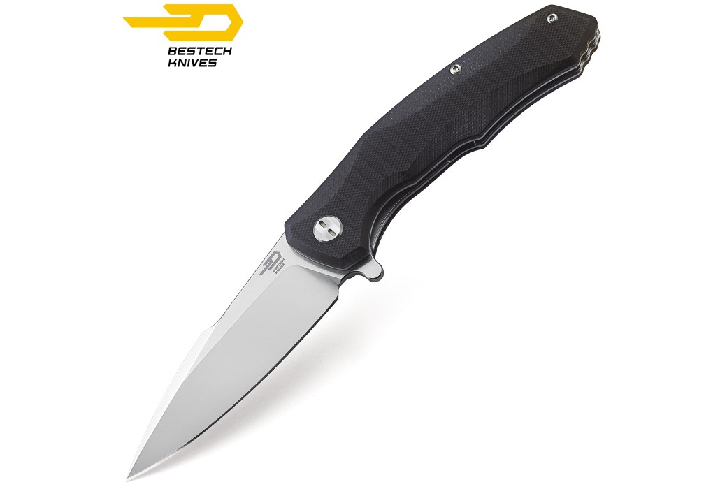 Bestech Pocket Knife Warwolf Black G10 D2