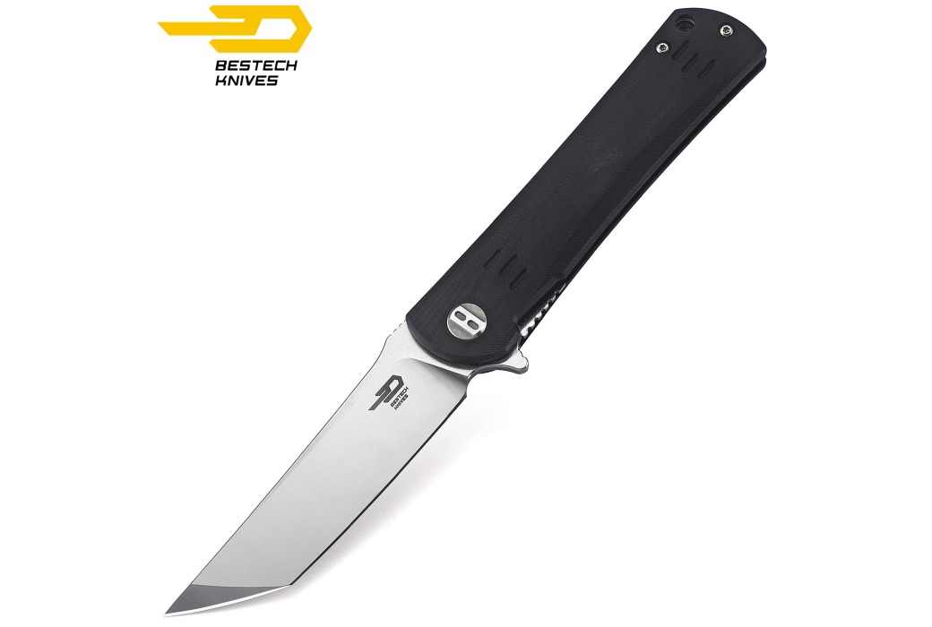 Bestech Pocket Knife Kendo Black G10 D2