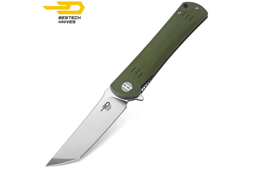 Bestech Pocket Knife Kendo Army Green G10 D2