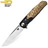 Bestech Pocket Knife Ascot Carbon Fiber Light Burl Wood G10 D2