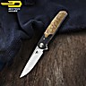 Bestech Pocket Knife Ascot Carbon Fiber Light Burl Wood G10 D2