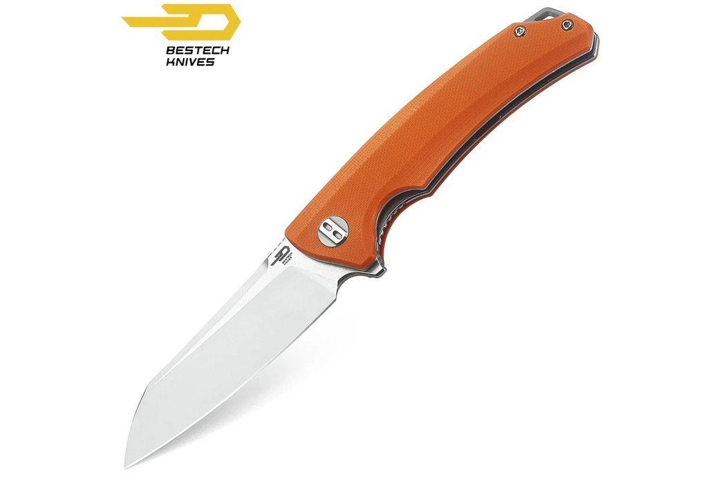 Bestech Couteau de Poche Texel Orange G10 D2