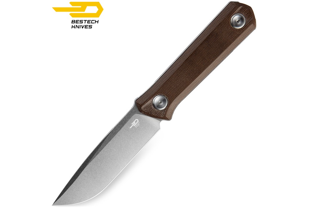 Bestech Knife Hedron Brown Micarta D2