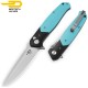 Bestech Pocket Knife Swordfish Black Blue G10 14C28N
