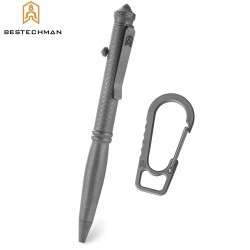 Bestechman Tactical Pen Scribe Titanium Grey Glass Breaker