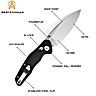 Bestechman Pocket Knife Ronan Black G10 14C28N