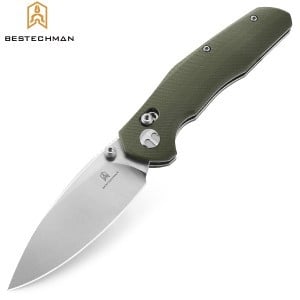 Bestechman Pocket Knife Ronan OD Green G10 14C28N