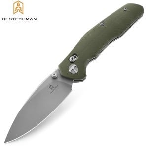 Bestechman Pocket Knife Ronan OD Stonewash Green G10 14C28N