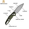 Bestechman Couteau de Poche Ronan Vert Stonewash OD G10 14C28N