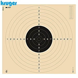 Alvo Pistola 25m | 50m e Carabina 100m Kruger 55x52cm 125pcs (Slanted e Numerados)