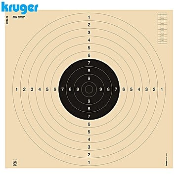 Blanco Pistola 25m | 50m y Carabina 100m Kruger 55x52cm 125pcs (Slanted y Numerados)