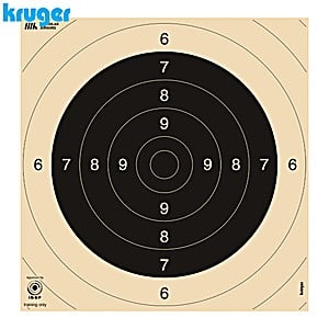 Alvo Centro Pistola 25m | 50m e Carabina 100m Kruger 25.5x26cm 250pcs