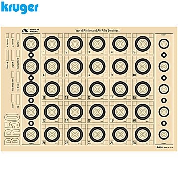 Cible Benchrest 50m Kruger 42x29.7cm 100pcs