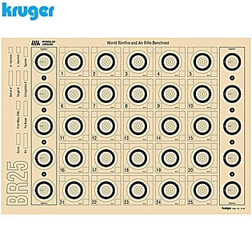 Alvo Benchrest 25m Kruger 42X29.7cm 100pcs