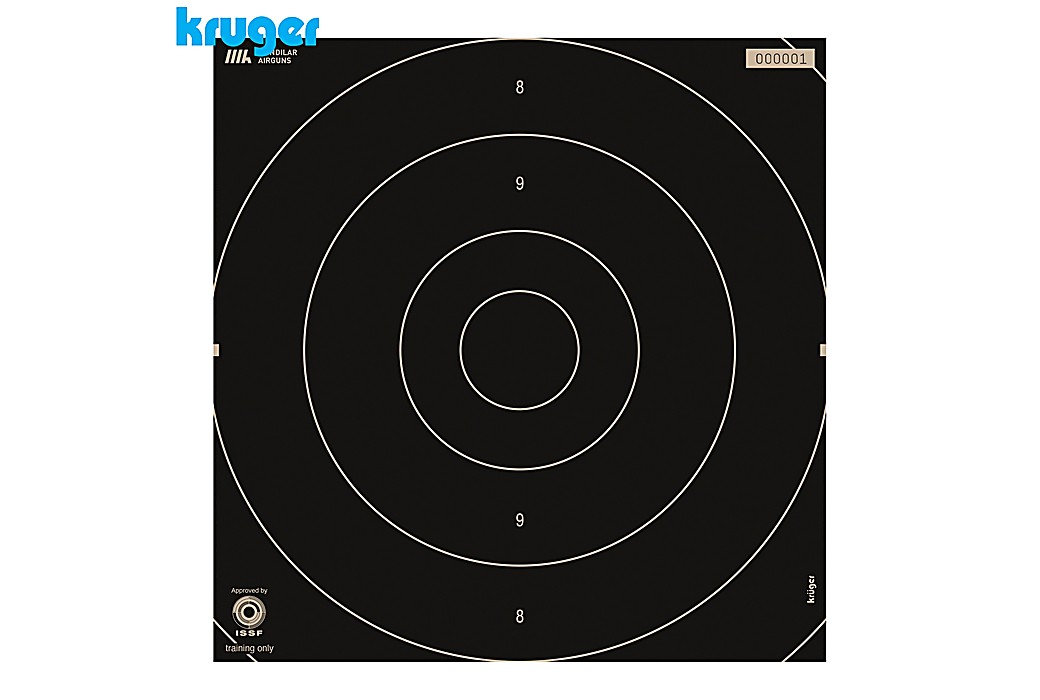 Cible Centre Rapid Fire Pistolet Kruger 25m 25.5x26cm 250pcs (Numérotée)