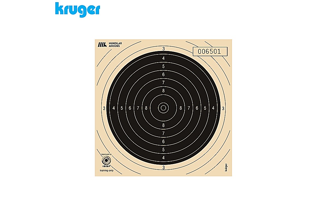 Cible Centre Smallbore Rifle (Carabine) Kruger 50m 13.5x13.5cm 250pcs (Numérotée)