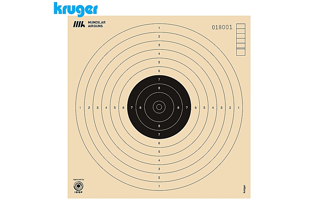 Kruger Cibles Carton Comp. Pistolet 10m 17X17CM 250pcs (Numérotée)