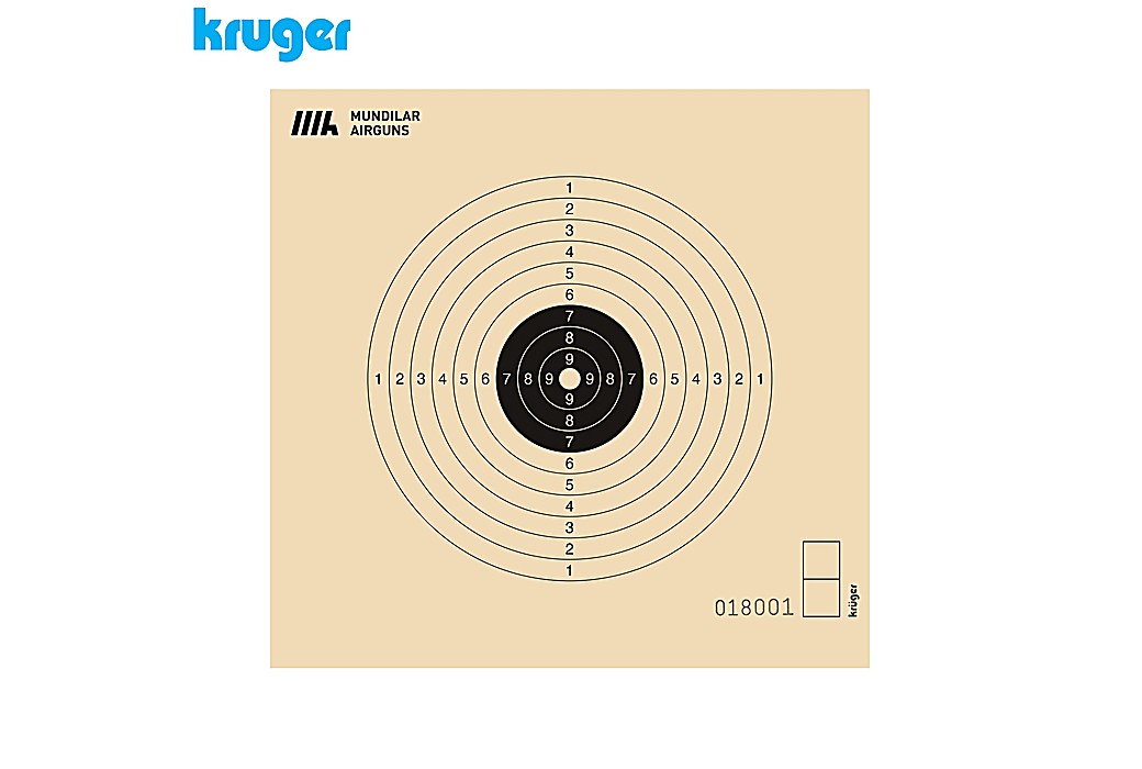 Alvo Carabina CCART Kruger 10m 13x14.5cm 250pcs (Numerados)