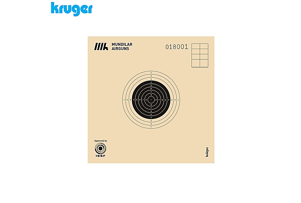 Alvos Carabina Precisão Kruger 10m 10x10cm 250pcs (Numerados)