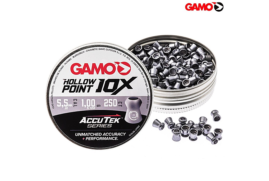 Chumbos GAMO Hollow Point 10X AccuTek Series 5.50mm (.22) 250Pcs