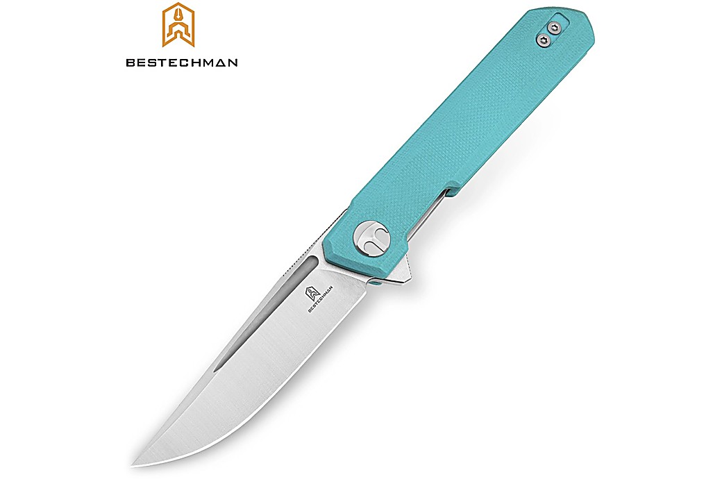 Bestechman Couteau de Poche Mini Dundee Bleu Tiffany G10 D2