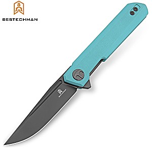 Bestechman Couteau de Poche Mini Dundee Bleu Tiffany G10 D2 PVD