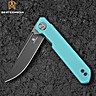 Bestechman Couteau de Poche Mini Dundee Bleu Tiffany G10 D2 PVD