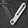 Bestechman Couteau de Poche Mini Dundee Blanc G10 D2 PVD