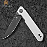 Bestechman Couteau de Poche Mini Dundee Blanc G10 D2 PVD