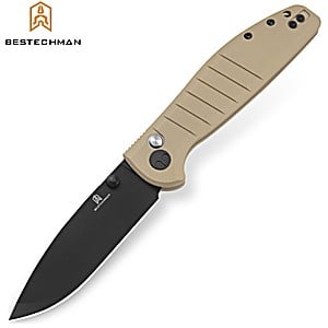 Bestechman Couteau de Poche Goodboy Kaki G10 D2 PVD