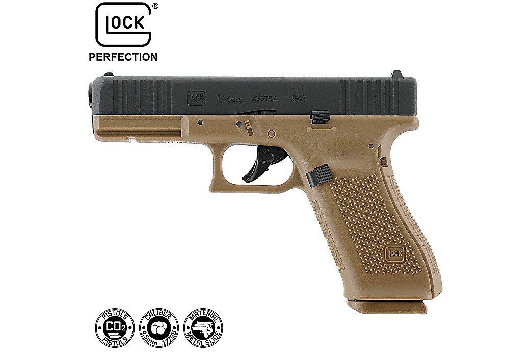 CO2 BB Air Pistol Glock 17 Gen5 Blowback Blk-Coyote