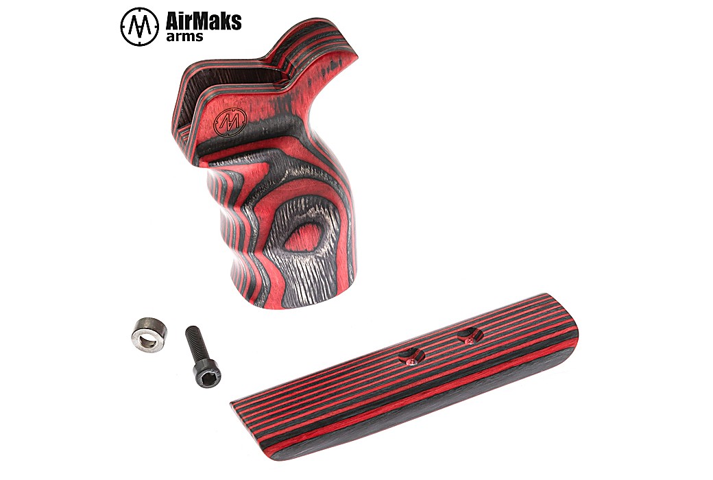 Empuñadura y Cheek Piece Airmaks Krait Rojo