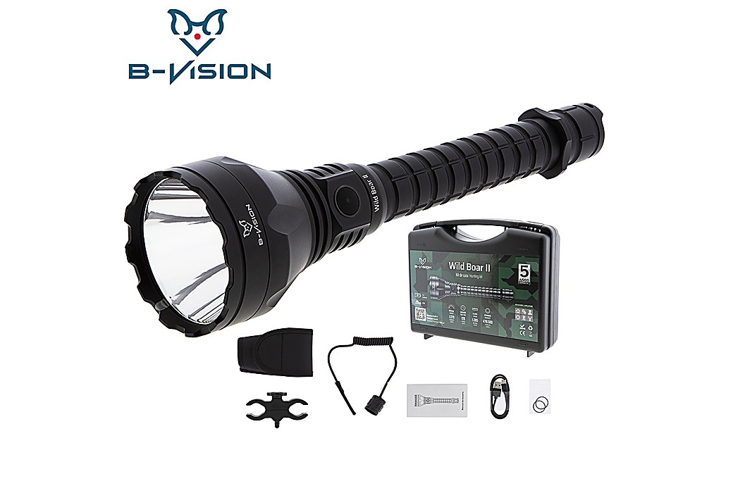 Lampe Tactique B-Vision Wild Boar II Kit de Chasse Torche LED 1370 Lumens