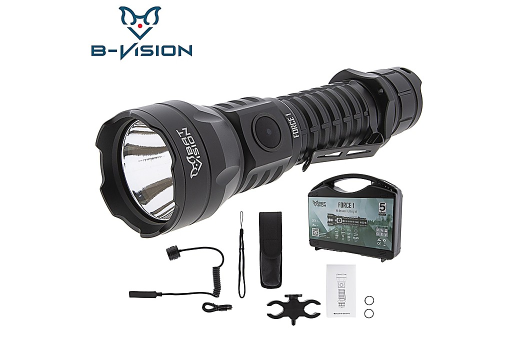 Lanterna Tactica B-Vision Force 1 Kit de Caça LED 1000 Lúmens