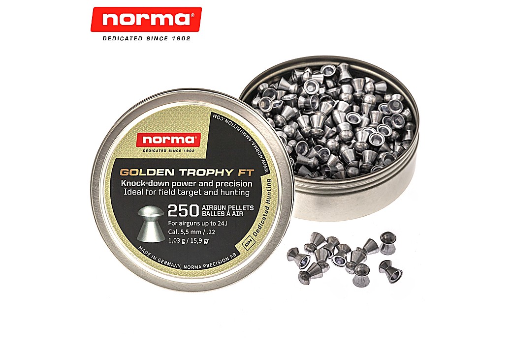 Air Gun Pellets Norma Golden Trophy FT 5.50mm (.22) 15.9gr 250pcs