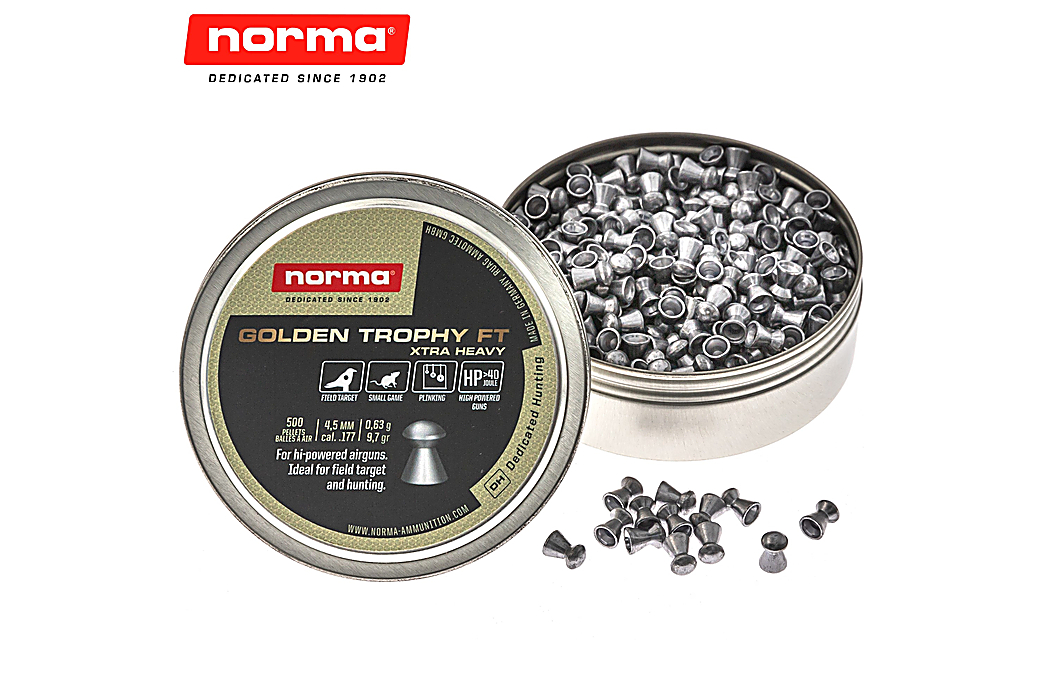 Air Gun Pellets Norma Golden Trophy FT Xtra Heavy 4.50mm (.177) 9.7gr 500pcs