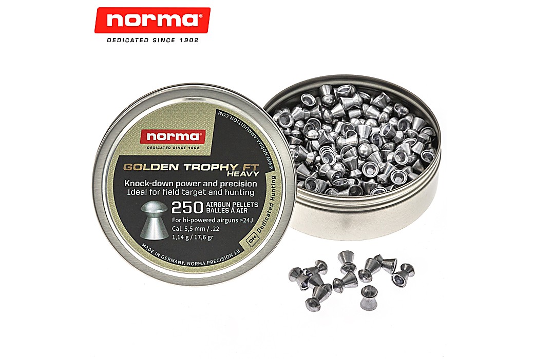 Air Gun Pellets Norma Golden Trophy FT Heavy 5.50mm (.22) 17.6gr 250pcs