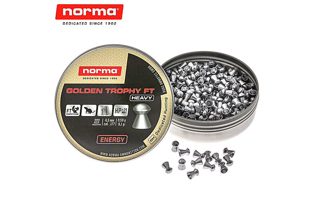 Chumbo Norma Golden Trophy FT Heavy 4.50mm (.177) 9.1gr 300pcs