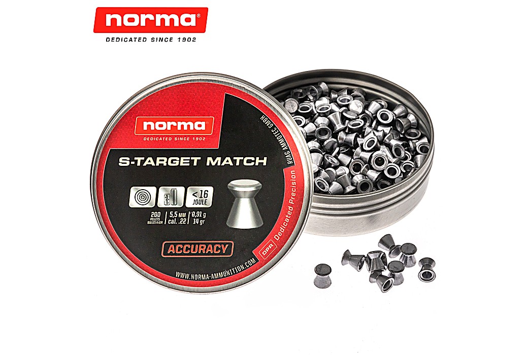 Balines Norma S-Target Match 5.50mm (.22) 14gr 200pcs