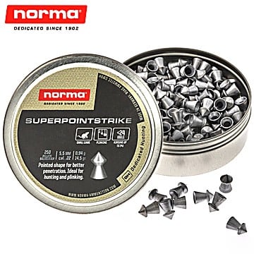 Air Gun Pellets Norma Superpoint Strike 5.50mm (.22) 14.5gr 250pcs