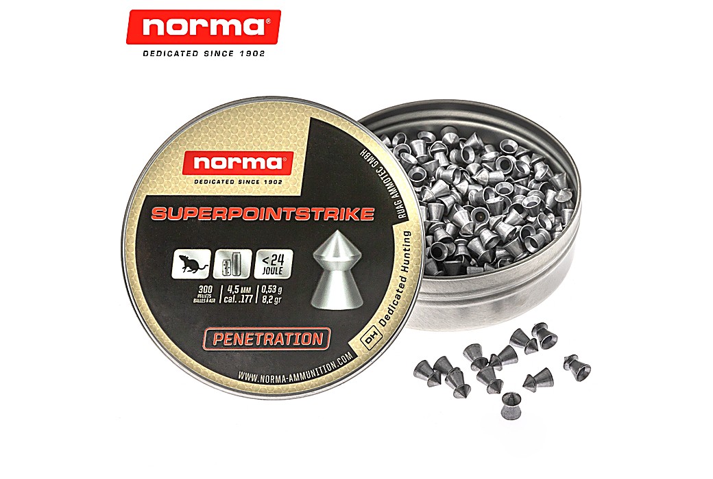 Air Gun Pellets Norma Superpoint Strike 4.50mm (.177) 8.2gr 300pcs