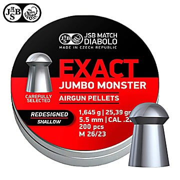 Air Gun Pellets JSB Exact Jumbo Monster Redesigned Shallow 5.5mm (.22) 25.39gr 200pcs