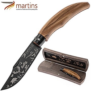 Couteau de Chasse Martins Ellegance Titanium 9.8cm (Étui en Bois)