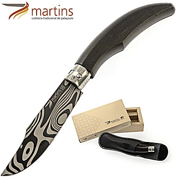 Navaja Martins Ellegance Oval Ébano Titanio 8cm (Bolsa de Cuero)