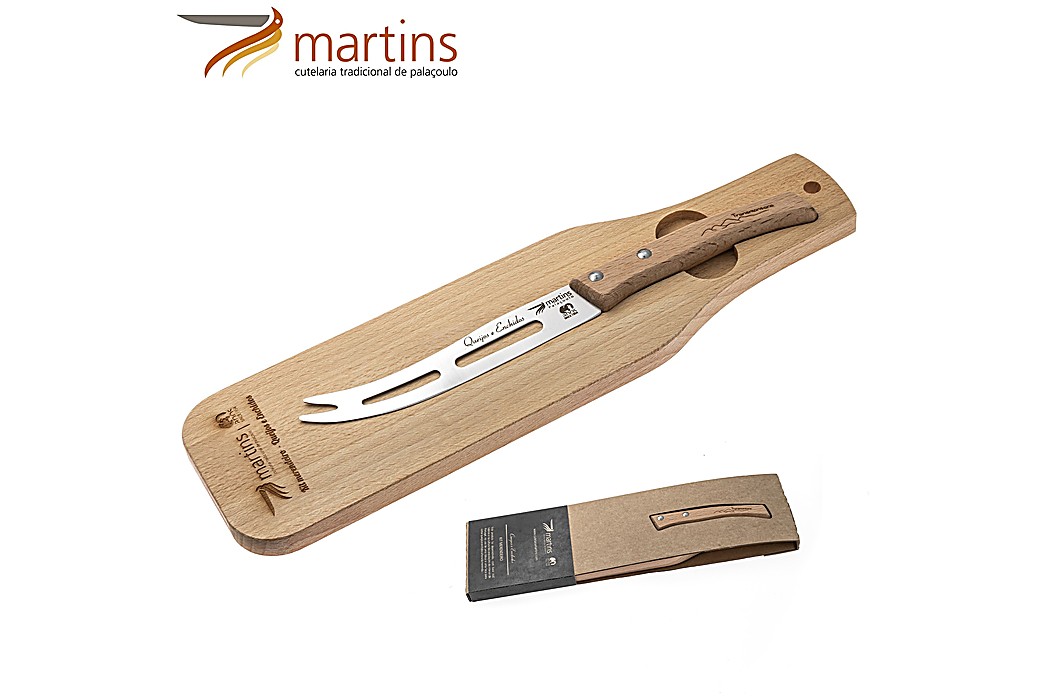 Cuchillo y Tabla para Quesos y Embutidos Kit Merendeiro Martins 13cm