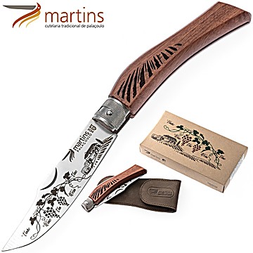 Navaja Eco Vino y Viñas Martins 9.5cm (Bolsa de Cuero)