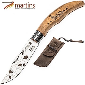 Martins Pocket Knife Ellegance Nature Partridge 8cm (Leather Pouch)