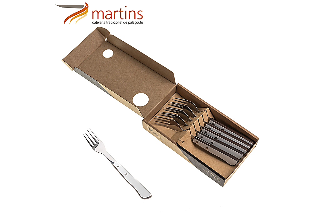 Fourchette de Table Contrastes Martins Blanc Chocolat 6Pcs