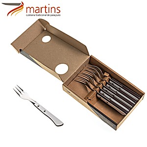 Garfo de Sobremesa Contrastes Martins Branco Chocolate 6Pcs